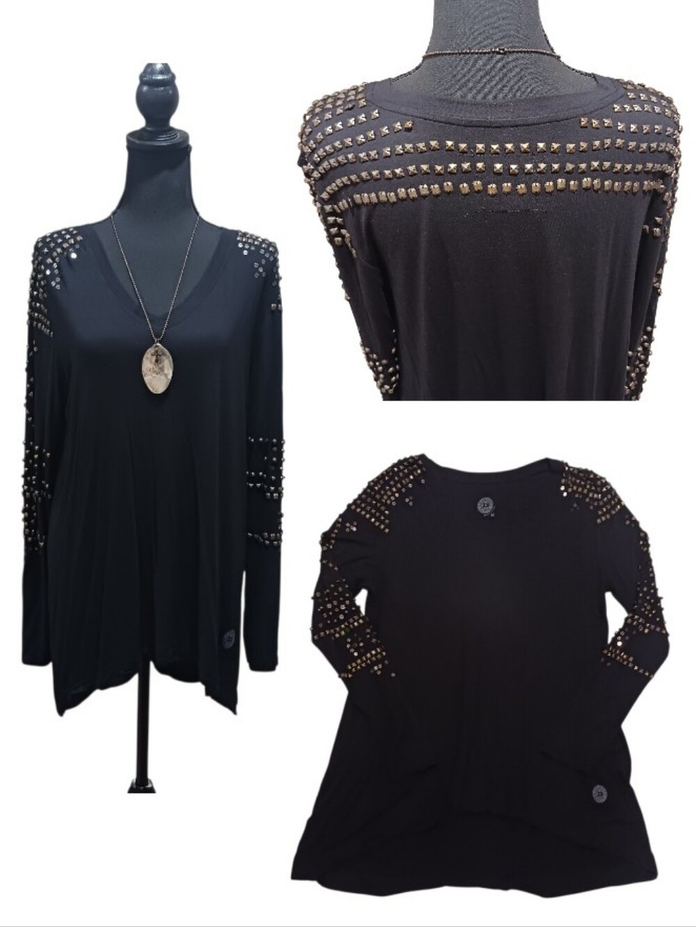 Double D Ranch Embellished Knit Tunic Top